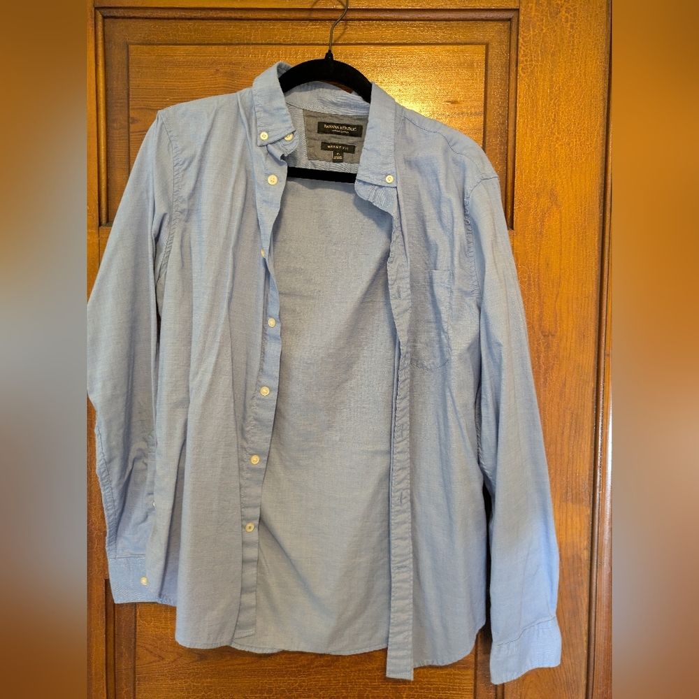 Blue Banana Republic Grant Slim Cut Dress Shirt Small